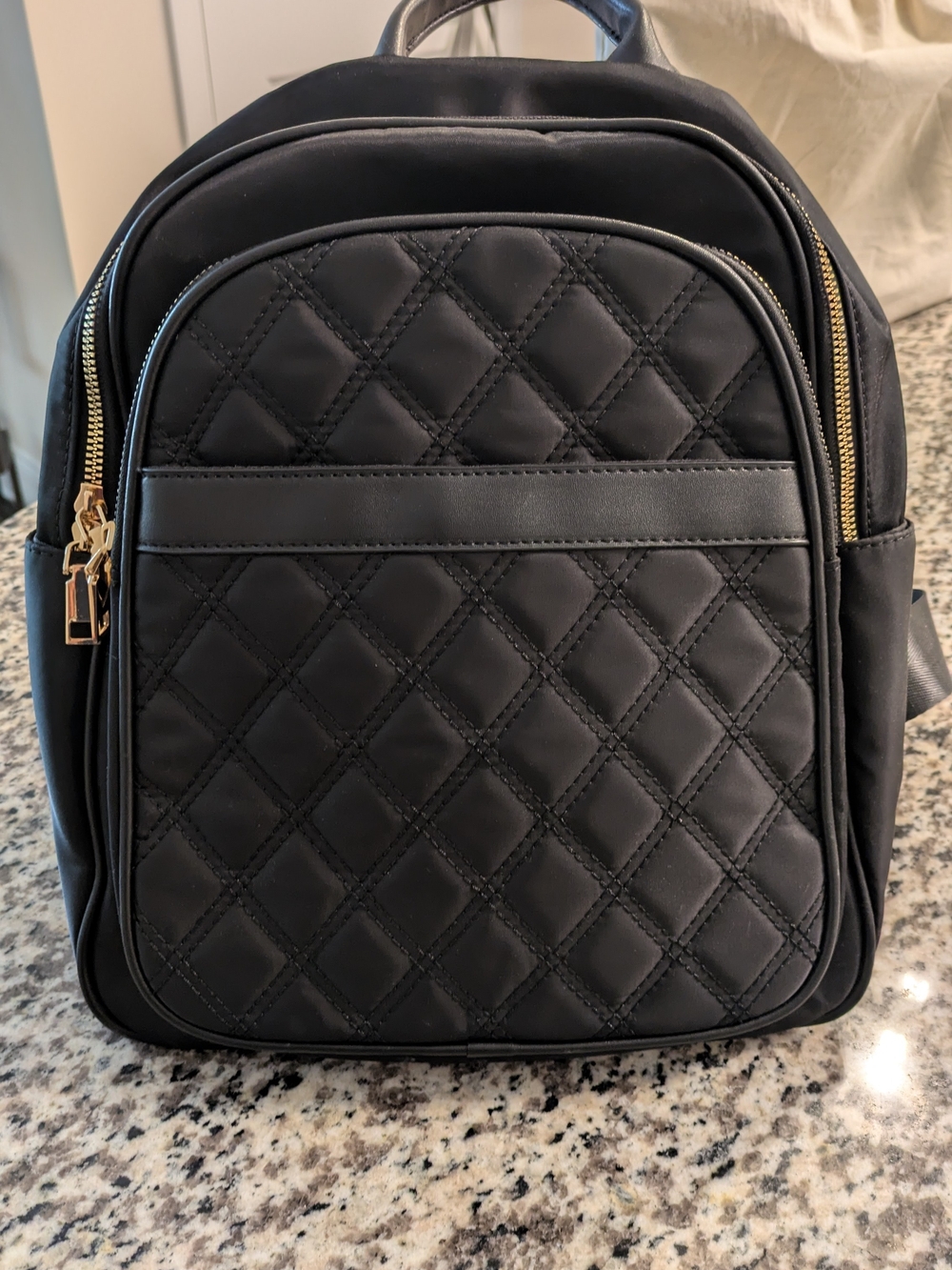 Quilted Black Women's Backpack - Sleek Everyday Bag